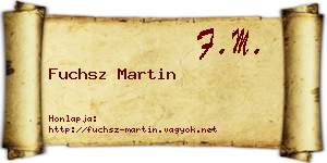 Fuchsz Martin névjegykártya