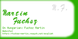 martin fuchsz business card